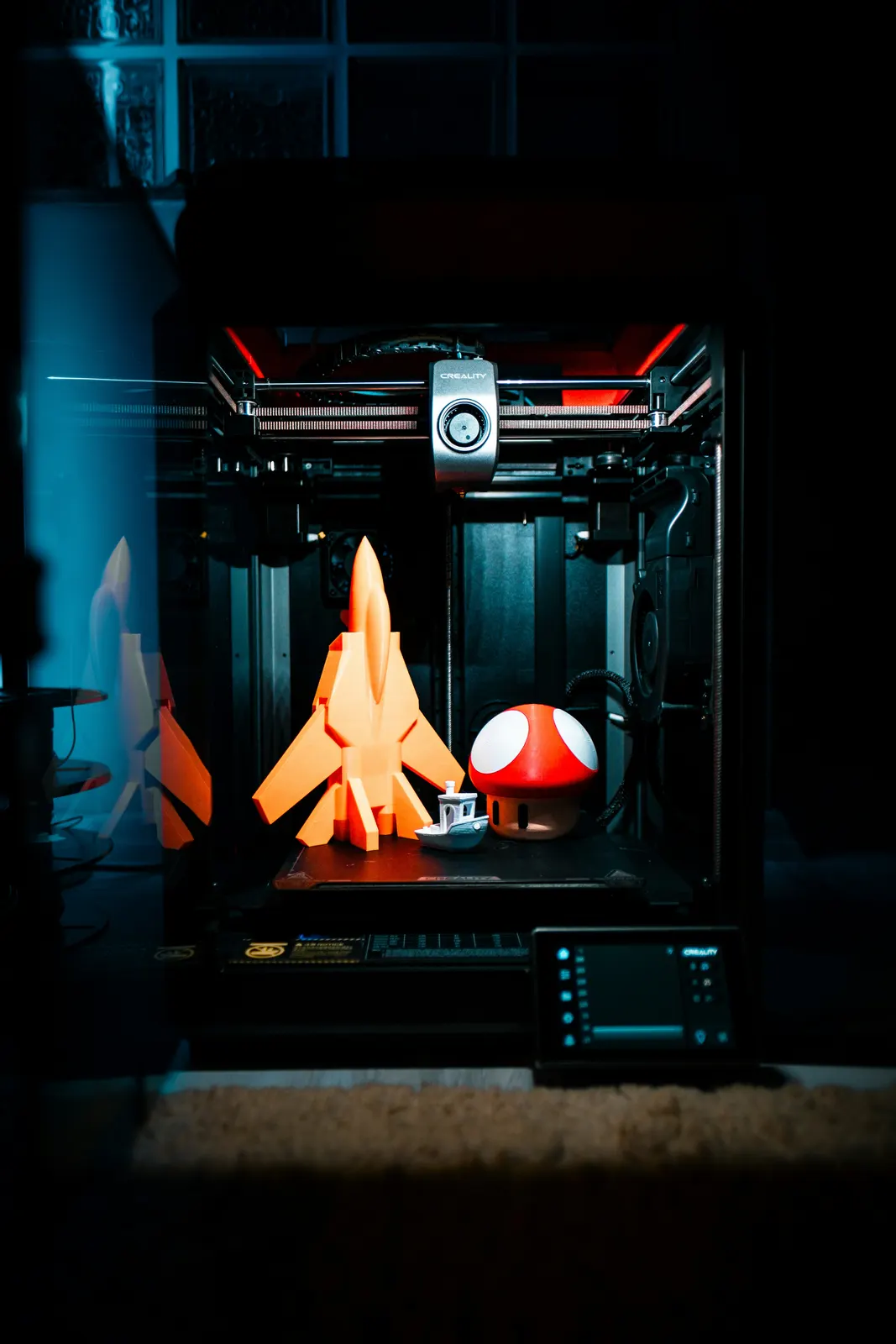 Finished colourful 3D printed objects